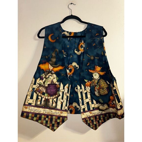 Vintage handmade  Halloween reversible vest size large - Picture 1 of 5